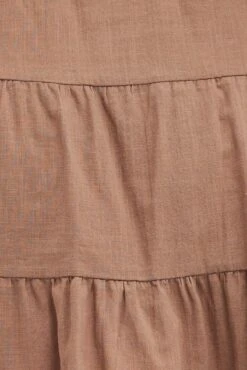 Brown Shirt Dress Long Sleeve V-neck Tiered -You And All Fashion Store cdd1258a 47rb brown 6