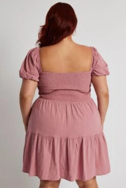 Pink Drawstring Front Mini Dress -You And All Fashion Store cdd12799 35ab pink 5