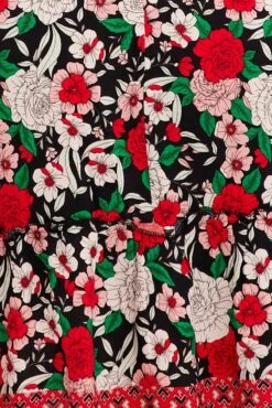 Black Boho Fit And Flare Dress Short Sleeve V-neck -You And All Fashion Store cdd12844e 34rb boho 6