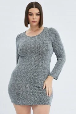 Metallic Bodycon Dress Long Sleeve Metallic -You And All Fashion Store cdd1312 35rb metallic 3