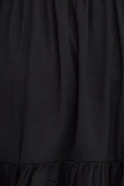 Black Fit And Flare Dress 3/4 Sleeve Tiered Cut Out -You And All Fashion Store cdd1316 38rb black 6