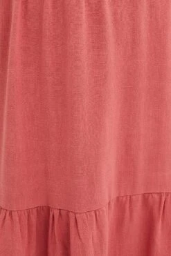 Brown Maxi Dress Sleeveless Tiered Linen Blend -You And All Fashion Store cdd1373 33rb rust 6