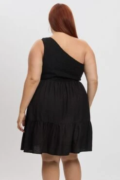 Black One Shoulder Textured Minidress 10 Black One Shoulder Textured Minidress -You And All Fashion Store cdd1385s 112a black 5