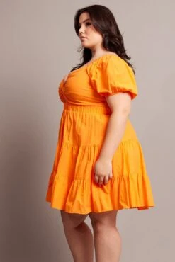 Orange Cut Out Twist Mini Dress -You And All Fashion Store cdd1392b 47ab orange 4