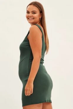 Green Bodycon Sleeveless Mini Dress -You And All Fashion Store cdd1397 81rb forest 4