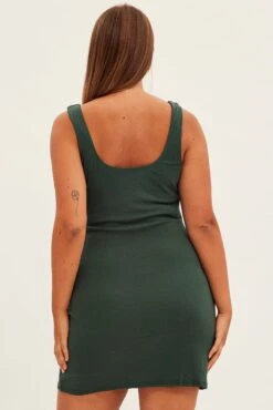 Green Bodycon Sleeveless Mini Dress -You And All Fashion Store cdd1397 81rb forest 5