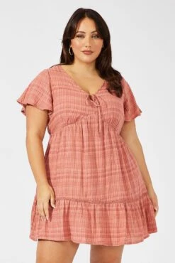 Brown Smock Dress Short Sleeve Textured 8 Brown Smock Dress Short Sleeve Textured -You And All Fashion Store cdd1402 33rb clay 3