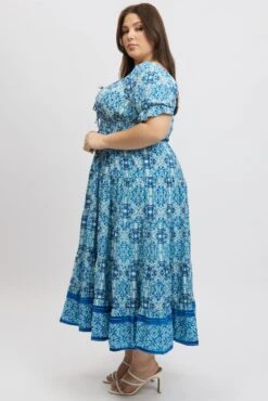 Blue Boho Maxi Dress Short Sleeve 9 Blue Boho Maxi Dress Short Sleeve -You And All Fashion Store cdd1444g 35r boho 4