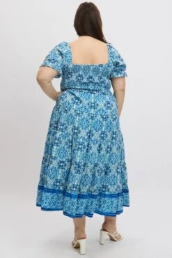 Blue Boho Maxi Dress Short Sleeve 10 Blue Boho Maxi Dress Short Sleeve -You And All Fashion Store cdd1444g 35r boho 5