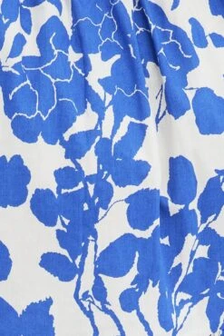 Blue Floral Fit And Flare Dress Short Sleeve -You And All Fashion Store cdd1460b 35rb floral 6