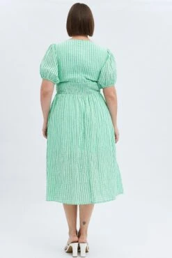 Green Midi Dress Short Puff Sleeve -You And All Fashion Store cdd1485b 36ab mint 5