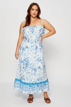 Boho Print Maxi Dress Square Neck Short Sleeve -You And All Fashion Store cdd15152a 81rb boho prt 3