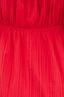 Red Fit And Flare Dress Short Sleeve Ruched Bust -You And All Fashion Store cdd1619a 36rb burgundy 6