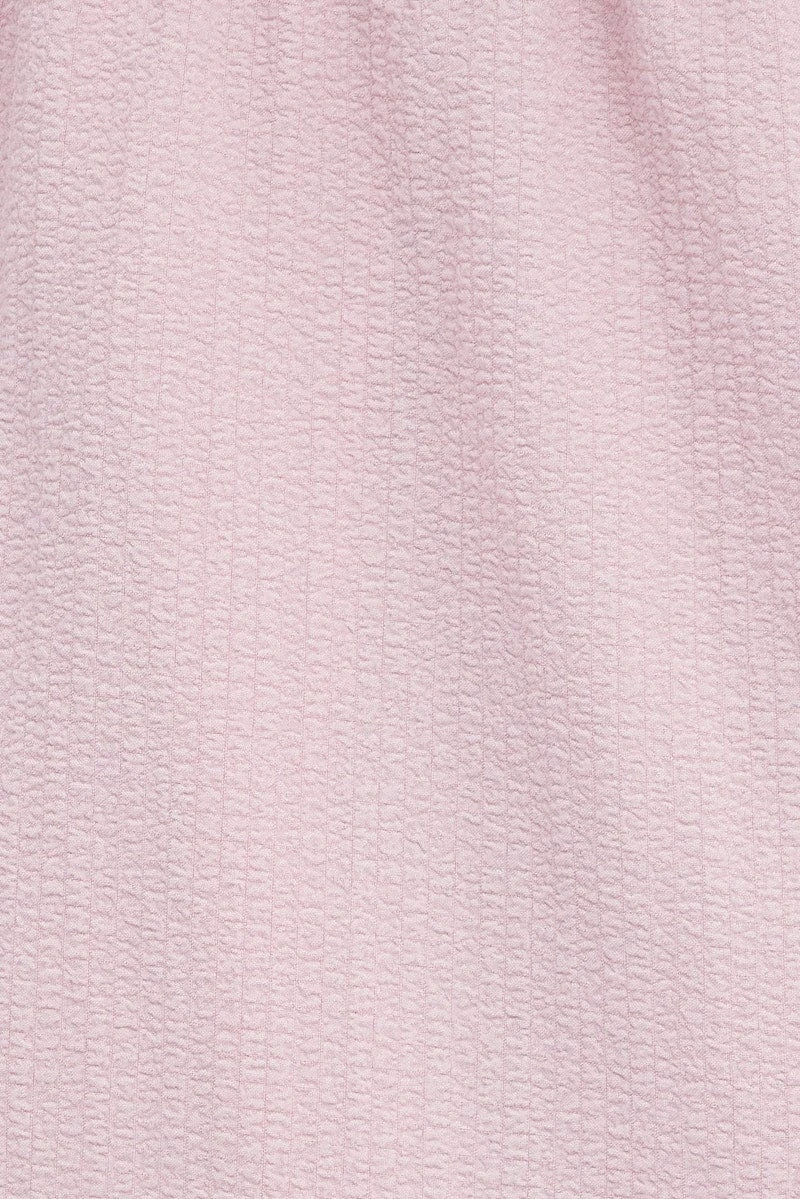 Pink Textured Mini Dress Tie Front 6 Pink Textured Mini Dress Tie Front - Image 6