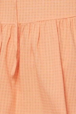 Orange Skater Dress V-neck Short Sleeve Tie -You And All Fashion Store cdd1634 10lb papaya 6 1 1