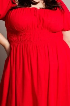 Red Tie Front Scoop Neck Mini Dress 11 Red Tie Front Scoop Neck Mini Dress -You And All Fashion Store cdd1713s 10ab red 6