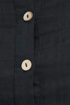 Black Shirtdress Textured Cotton Check Puff Sleeve -You And All Fashion Store cdd17321p 36ab black 6