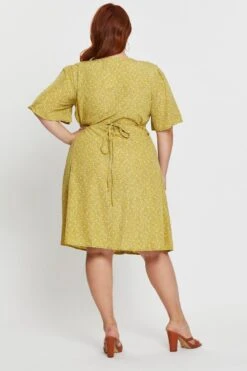 Floral Print Skater Dress Short Sleeve Button -You And All Fashion Store cdd17563 81lb floral prt 5