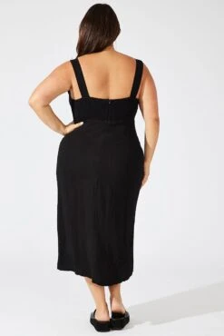 Black Slip Dress Sleeveless Linen Blend 10 Black Slip Dress Sleeveless Linen Blend -You And All Fashion Store cdd1762 34r black 5