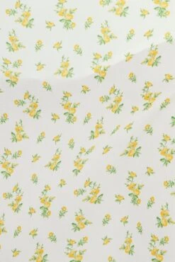 White Ditsy Midi Dress Short Sleeve Ruched Bust -You And All Fashion Store cdd1774g 33rb ditsy 6