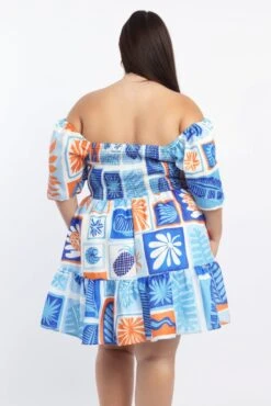 Blue Abstract Peephole Flare Sleeve Mindress 8 Blue Abstract Peephole Flare Sleeve Mindress -You And All Fashion Store cdd1829 115ab abstract 4