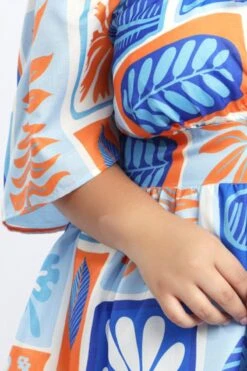 Blue Abstract Peephole Flare Sleeve Mindress 9 Blue Abstract Peephole Flare Sleeve Mindress -You And All Fashion Store cdd1829 115ab abstract 5