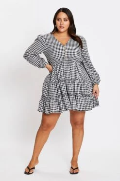 Check Gingham Tiered Dress -You And All Fashion Store cdd2105a 47lb check 2 2 1