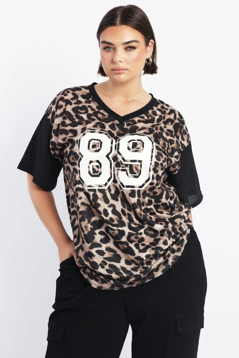 Black Animal Print Graphic Print Leopard Sport Top 1 Black Animal Print Graphic Print Leopard Sport Top