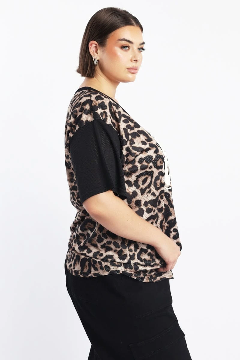 Black Animal Print Graphic Print Leopard Sport Top 3 Black Animal Print Graphic Print Leopard Sport Top - Image 3