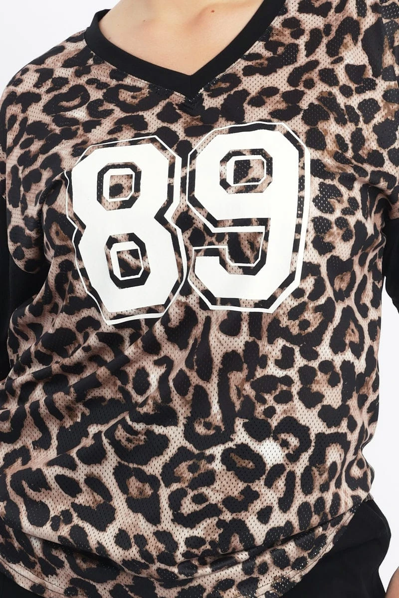 Black Animal Print Graphic Print Leopard Sport Top 5 Black Animal Print Graphic Print Leopard Sport Top - Image 5