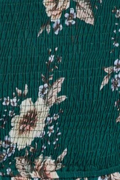 Green Floral Fit And Flare Dress Short Sleeve Shirred -You And All Fashion Store cdd2235c 34rb floral 6