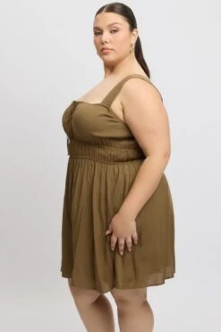 Brown Ruched Waist Mini Dress -You And All Fashion Store cdd2333 115ab chocolate 4