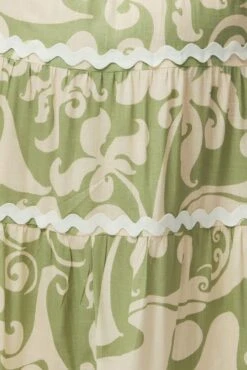 Green Abstract Midi Dress Sleeveless Ric Rac Tiered Linen Blend -You And All Fashion Store cdd2389d 35r abstract 6