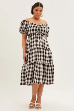 Stripe Midi Dress Short Sleeve Sweetheart Neck Cut Out -You And All Fashion Store cdd2393a 81rb check 3