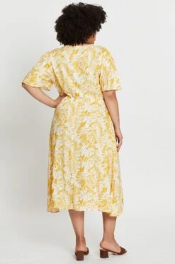 Floral Print Midi Dress V-neck Short Sleeve -You And All Fashion Store cdd25017 33lb floral prt 5