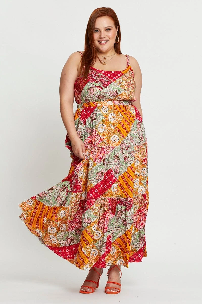 Paisley Pr Maxi Dress Square Neck Sleeveless 1 Paisley Pr Maxi Dress Square Neck Sleeveless