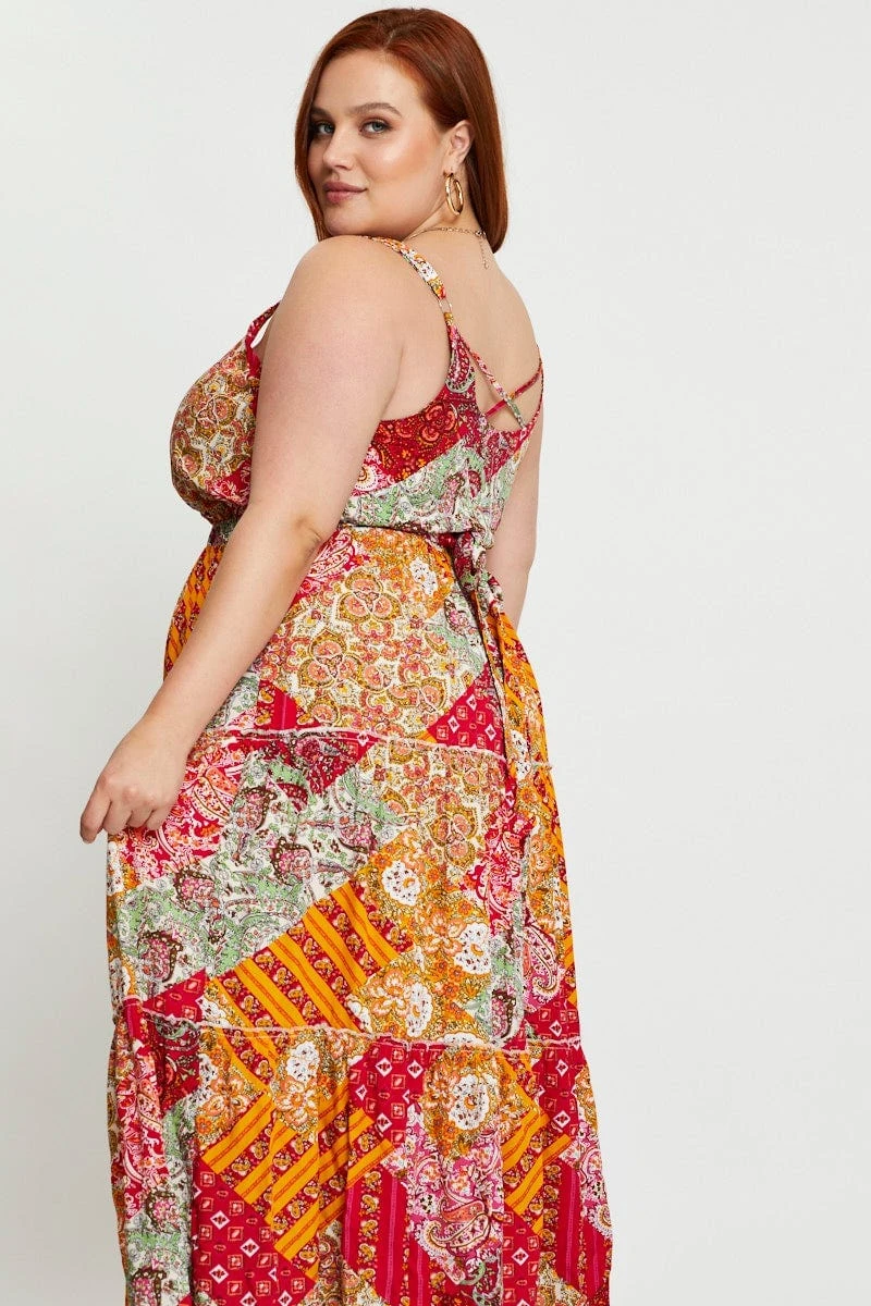 Paisley Pr Maxi Dress Square Neck Sleeveless 2 Paisley Pr Maxi Dress Square Neck Sleeveless - Image 2