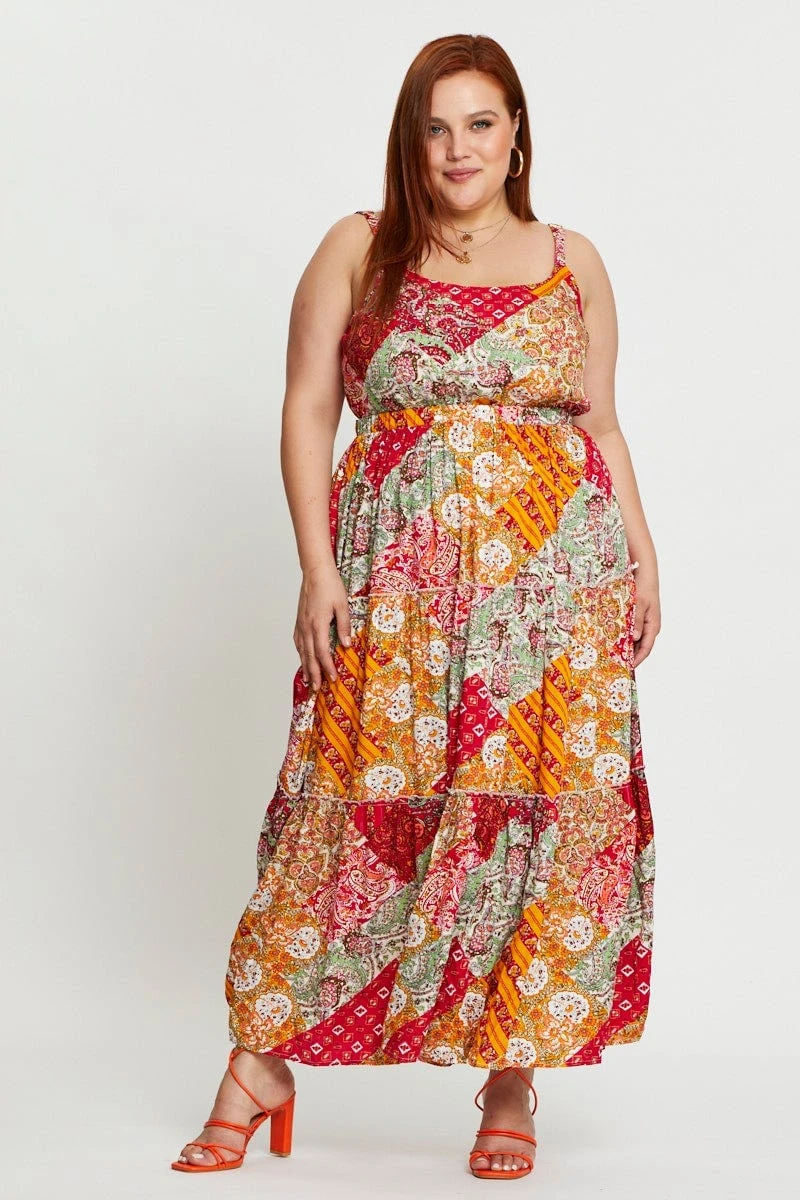 Paisley Pr Maxi Dress Square Neck Sleeveless 3 Paisley Pr Maxi Dress Square Neck Sleeveless - Image 3