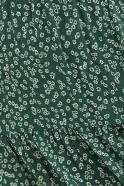 Green Ditsy Midi Dress Shirred Bodice V-neck 11 Green Ditsy Midi Dress Shirred Bodice V-neck -You And All Fashion Store cdd25174 33ab ditsy 6