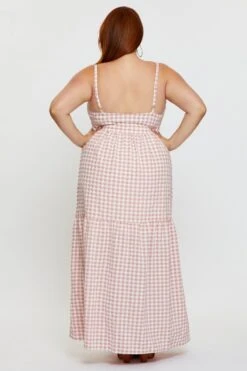 Check Maxi Dress V-neck Sleeveless -You And All Fashion Store cdd25226 35lb check 5