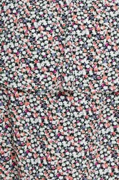 Ditsy Print Plus Sleeveless Shirred Tiered Skater Dress -You And All Fashion Store cdd25236 34l disty prt 6