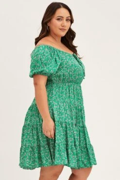 Ditsy Print Short Sleeve Square Neck Ditsy Smock Dress -You And All Fashion Store cdd25264d 33a ditsy print 4