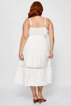 White Maxi Dress V-neck Sleeveless Tie -You And All Fashion Store cdd25266 33lb white 5 1 1