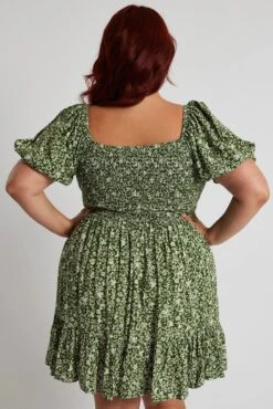 Green Tie Front Minidress -You And All Fashion Store cdd25337a 10ab ditsy 5