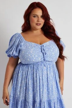 Blue Tie Front Minidress -You And All Fashion Store cdd25337c 10ab ditsy 3