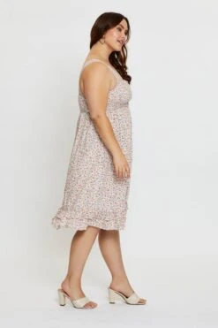 Floral Print Midi Dress Scoop Neck Sleeveless -You And All Fashion Store cdd25340 33lb floral prt 4