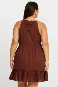 Brown Strappy Mini Dress -You And All Fashion Store cdd25346 10a brown 5