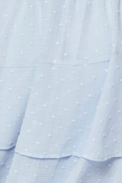 Blue Skater Dress Textured V-neck Short Sleeve -You And All Fashion Store cdd25356 34lb sky blue 6 1