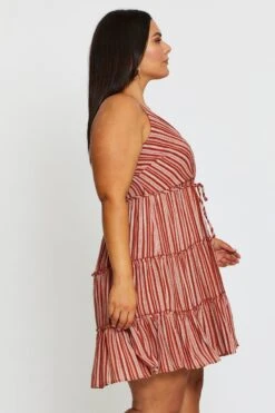 Geo Print Skater Dress V-neck Sleeveless Tie -You And All Fashion Store cdd25362 81lb geo print 4