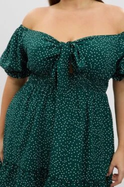 Green Polka Dot Tie Front Shirred Waist Frill Minidress -You And All Fashion Store cdd25449 10a polka dot 6